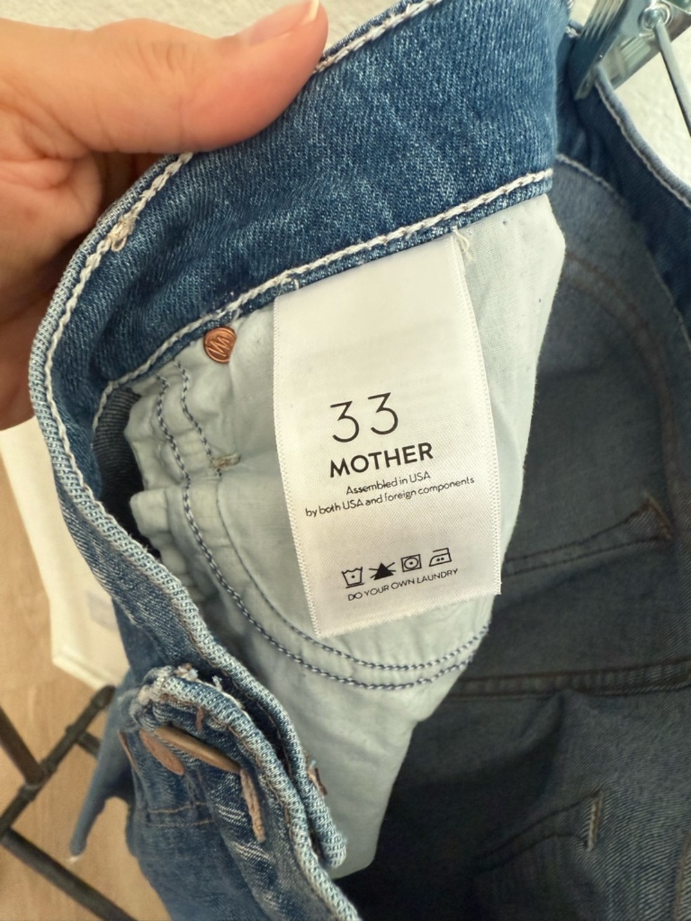 MOTHER Pixie Dazzler High-Rise Button-Fly Distressed Jeans - Light Blue - Picture 12 of 15